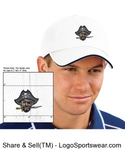 Continental Pirates Hat - Six Panel Low Profile Athletic Mesh Flexfit - White Design Zoom