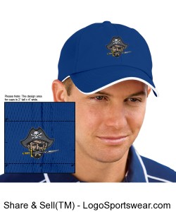 Continental Pirates Hat - Six Panel Low Profile Athletic Mesh Flexfit - Royal Blue Design Zoom