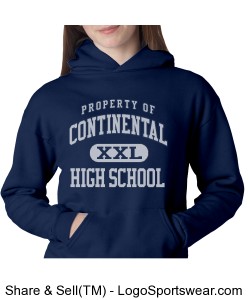 Continental Pirates Youth Hooded Pullover Sweatshirt Design Zoom