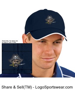 Continental Pirates Hat - Six Panel Low Profile Athletic Mesh Flexfit - Navy Design Zoom
