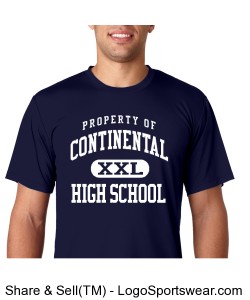 Continental Pirates Men's Hanes T-Shirt Cool Dri 4 oz. Design Zoom