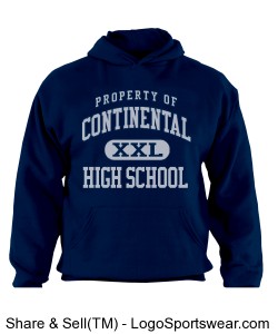 Continental Pirates Adult Dri-POWER Pullover Hooded Sweatshirt Design Zoom